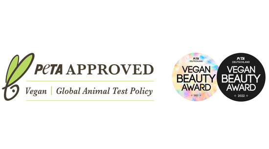 logo de Peta et vegan beauty award de 2021 and 2022