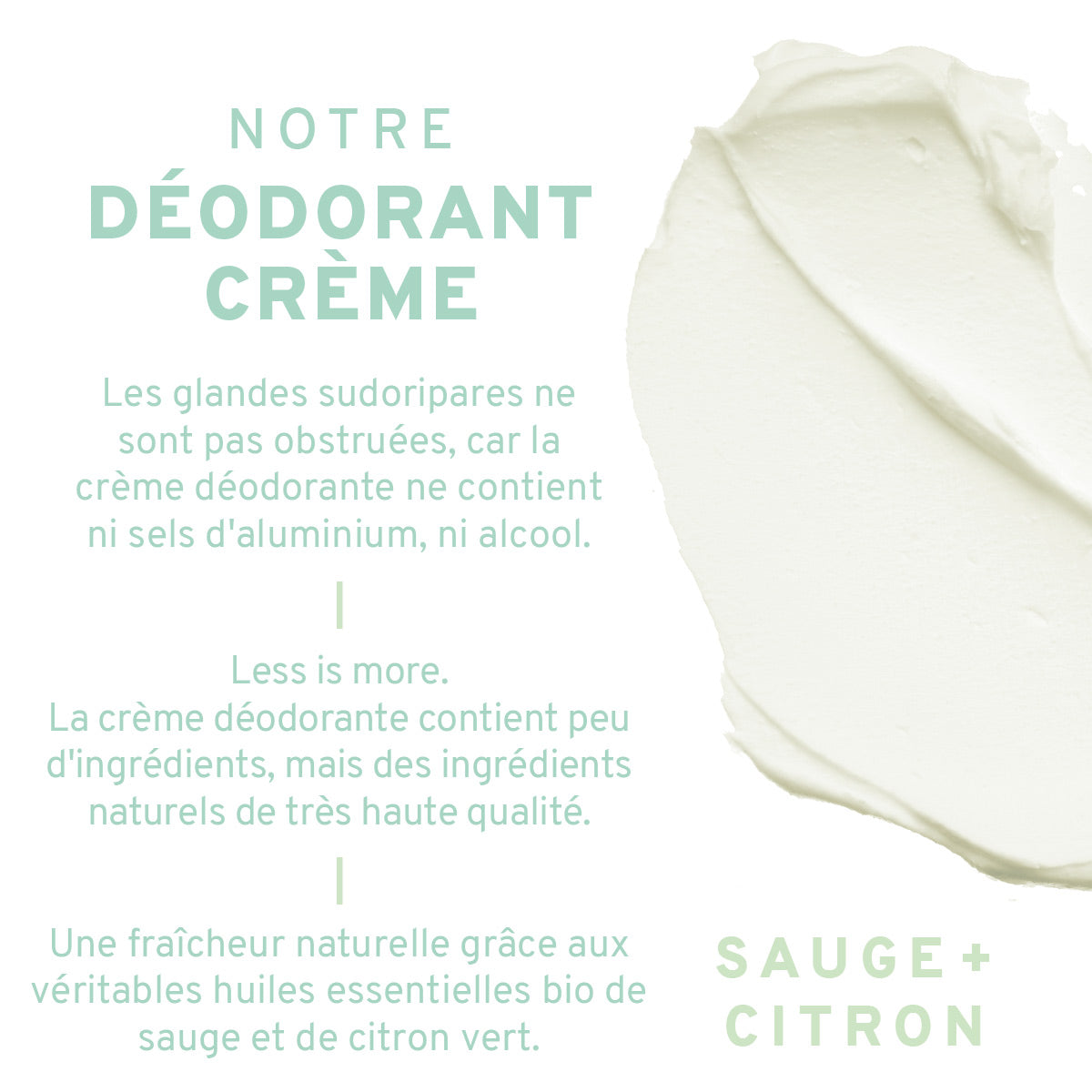 Déodorant Crème Naturel - Sauge + Citron Vert