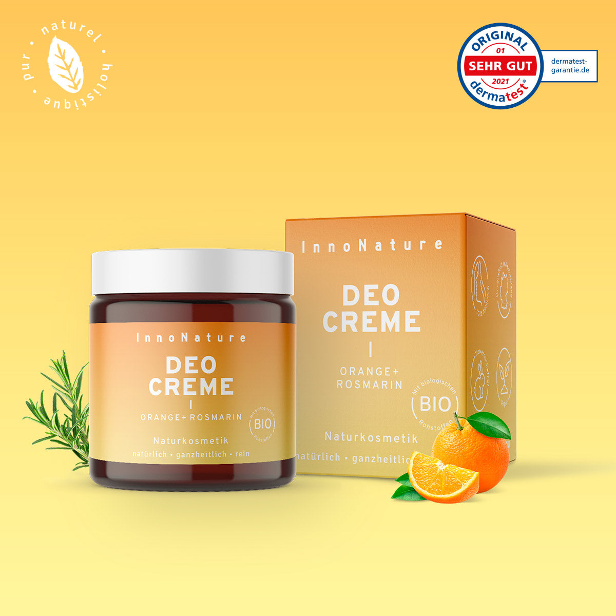 Déodorant Crème Naturel - Orange + Romarin
