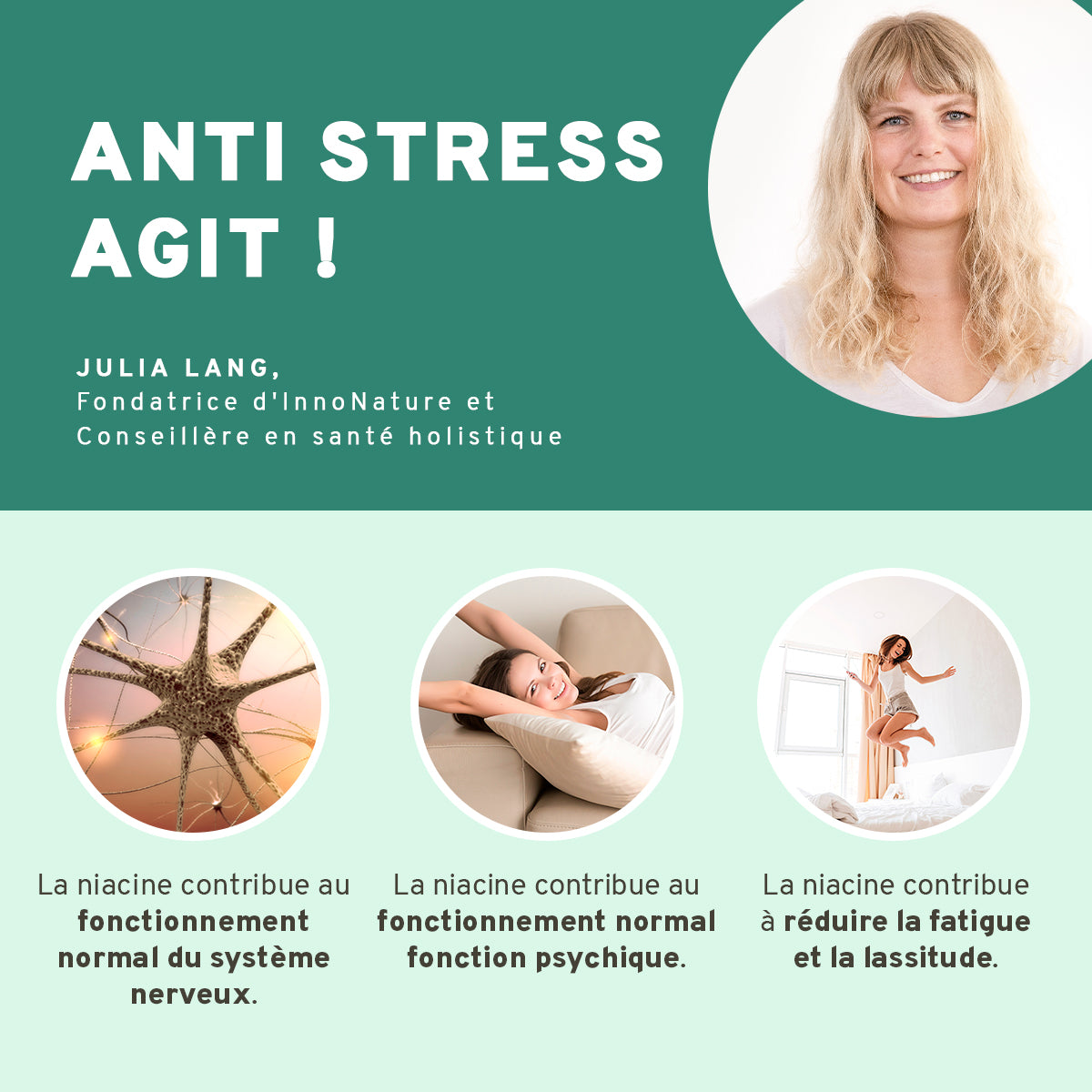 Capsules Anti-Stress : Schisandra, rhodiola, ashwagandha, vitamine B3