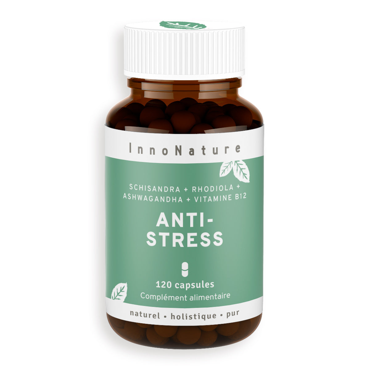 Capsules Anti-Stress : Schisandra, rhodiola, ashwagandha, vitamine B12